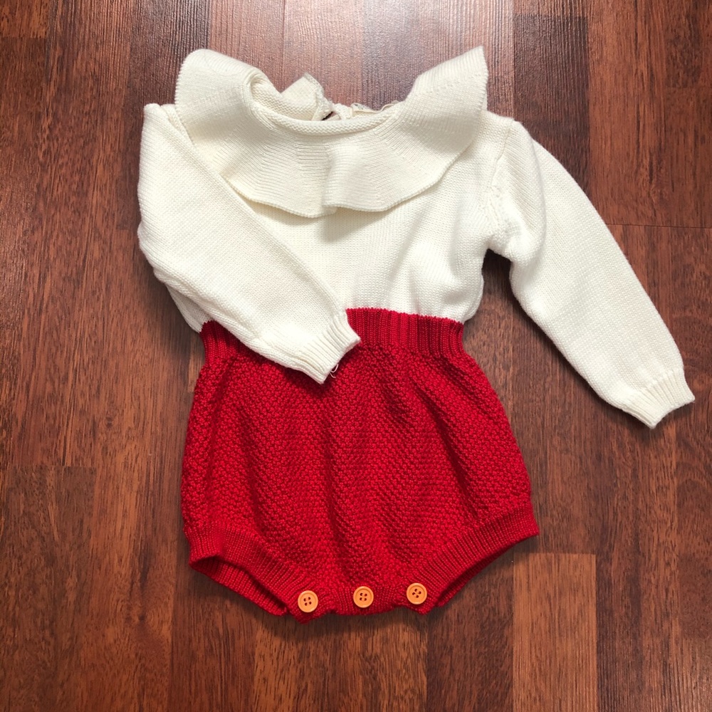 Beautiful knit sweater romper.